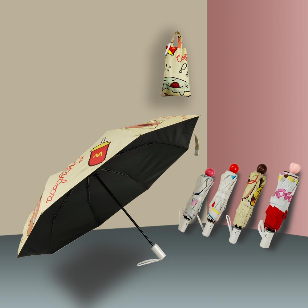 三折可愛(ài)卡通晴雨傘